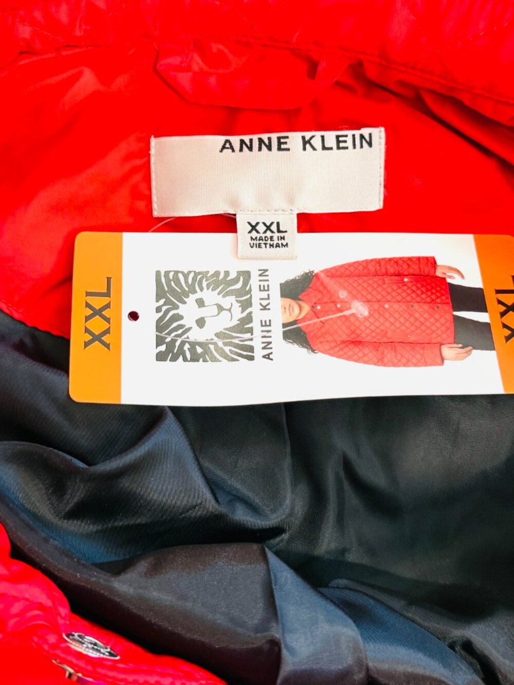 Anne Klein Women Button Down Collared Pockets Quilted Jacket Red Size XX-Large - Picture 6 of 8